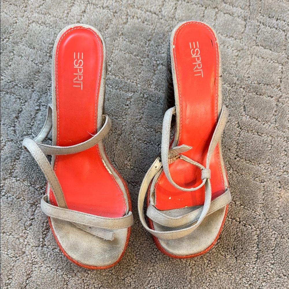 Esprit Women's Red and Tan Sandals